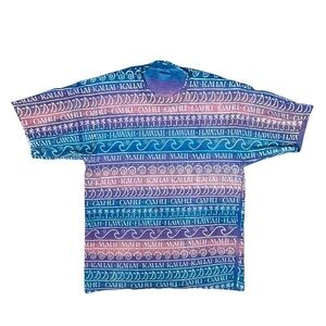 Vintage 80s CrazyShirt All Over Print Hawaii Maui Oahu Kauai Gradient Tee